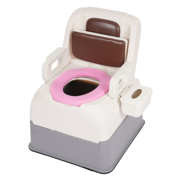 Chaise de chevet, chaise de toilette de sécurité, chaise de toilette pour toilettes - Marron