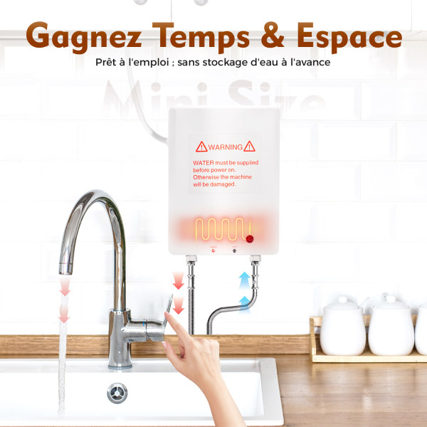 Chauffe-eau électrique, 3500W Chauffe-eau Chauffe-eau Instantané Sans