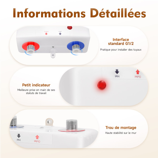 2023 Salle de bain Cuisine Rangement Douche Sans réservoir Chauffe-eau électrique sans réservoir - Chine Chauffe-eau et chauffe-eau électrique prix