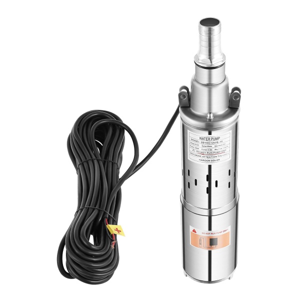 Pompe de puits profonde - 12 V - Solaire -  en acier inoxydable - 1,2 m³/h - Jusqu'à 20 m