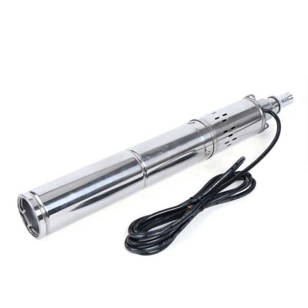 Pompe à Eau Solaire DC 24V 370W Submersible Pompe de Puits Inox 1.8m³/H MAX 65m Puits Profond Solaire Submersible