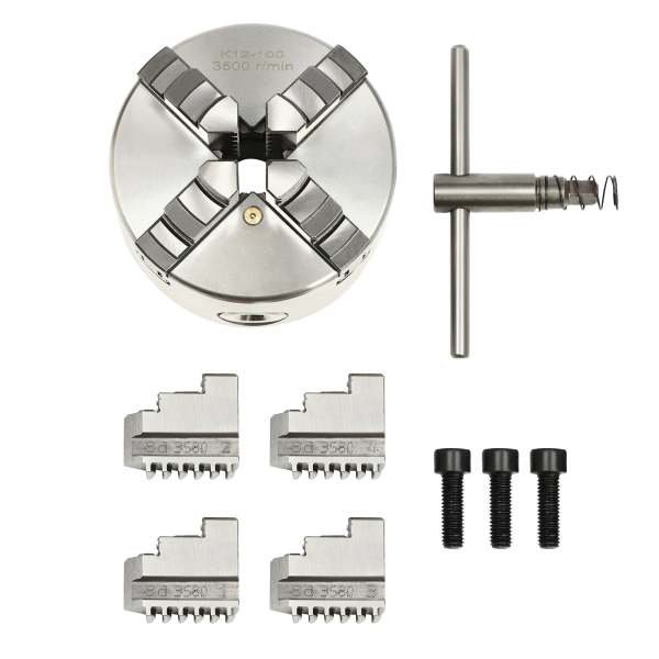 Mandrin de tour à centrage automatique, M33 Mandrins de machine de tournage de précision 4 pouces 0,03 mm pour serrage pour support Mandrin de tour à centrage automatique, M33 Mandrins de machine de tournage de précision 4 pouces 0,03 mm pour serrage pour support