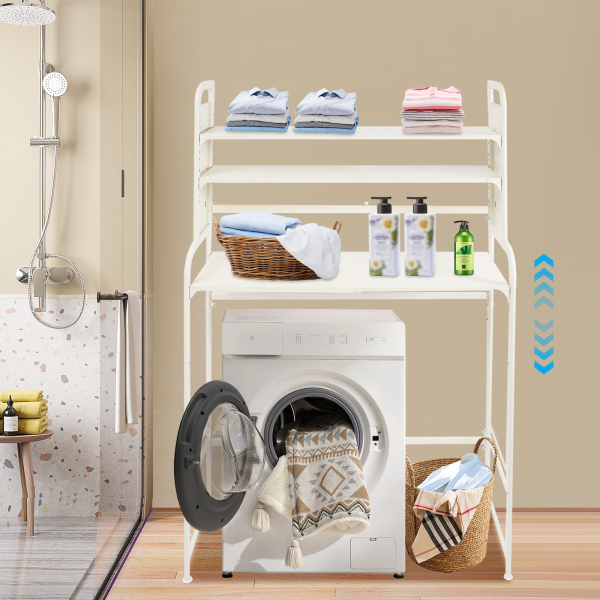 Étagère réglable pour buanderie, étagère extensible pour le rangement de la machine à laver et du sèche-linge au-dessus des toilettes