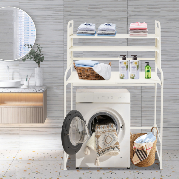 Étagère réglable pour buanderie, étagère extensible pour le rangement de la machine à laver et du sèche-linge au-dessus des toilettes