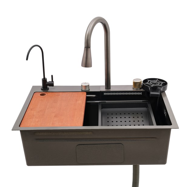 Évier Inox 68x45 Cm – 1 Bac, 2 Têtes, à Encastrer, Pour Cuisine