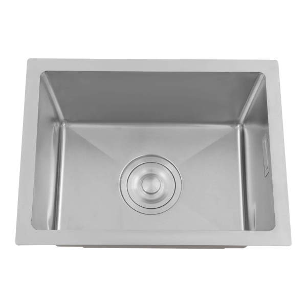 Évier de cuisine en acier inoxydable argenté 30 x 40 cm avec bonde - Grande capacité, installation facile