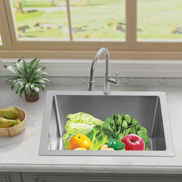 Évier de cuisine en acier inoxydable argenté 30 x 40 cm avec bonde - Grande capacité, installation facile Évier de cuisine en acier inoxydable argenté 30 x 40 cm avec bonde - Grande capacité, installation facile