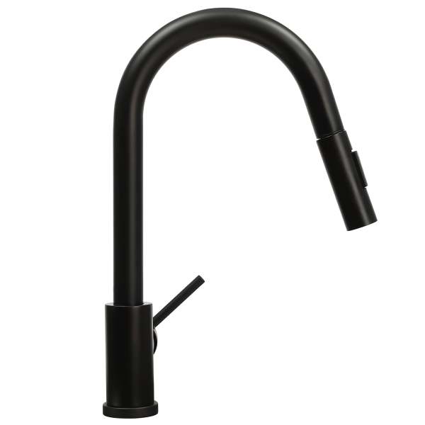 Robinet de cuisine noir avec douchette extractible pivotant à 360°, Robinet de cuisine extensible, deux modes d'eau double utilisation chaude et froide