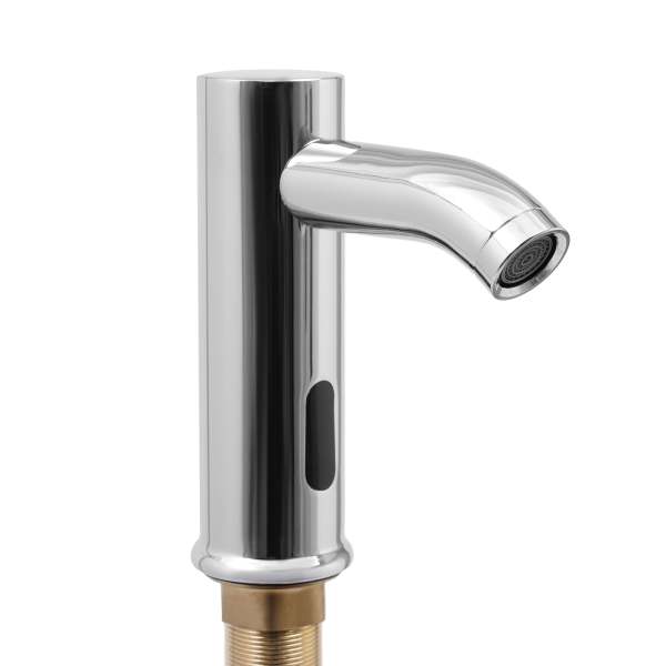 Robinet à capteur infrarouge à induction automatique, robinet de lavabo à économie d'eau, lavabo à main, eau froide chromée à piles