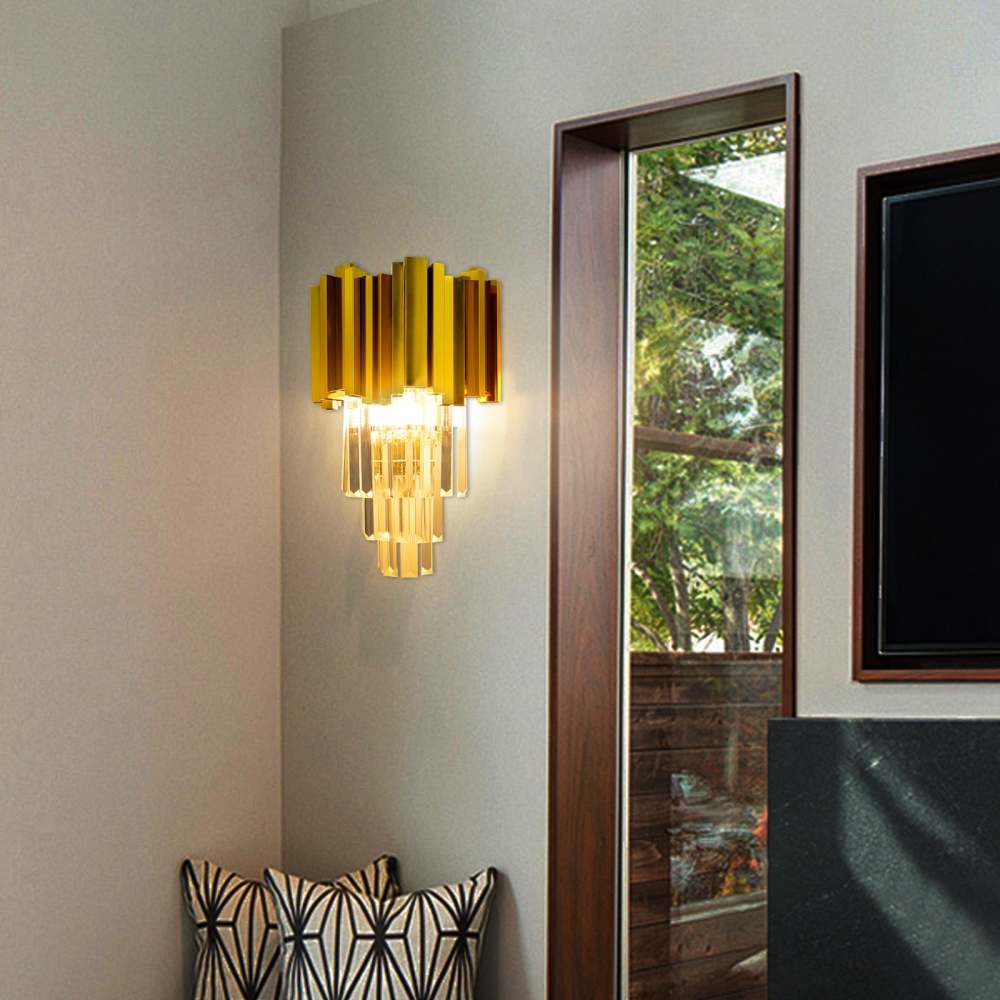 Applique cristal -  ensemble d'appliques murales- modèle Gold K - sans ampoule