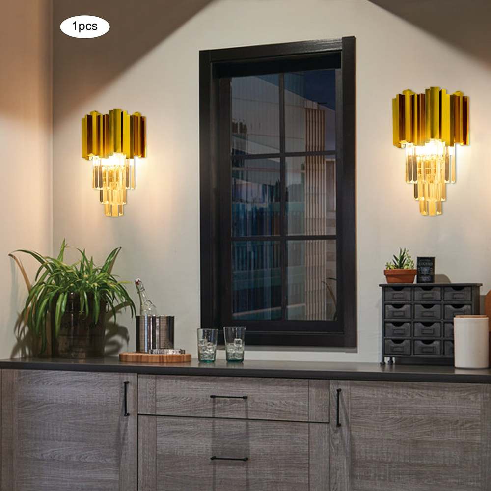 Applique cristal -  ensemble d'appliques murales- modèle Gold K - sans ampoule