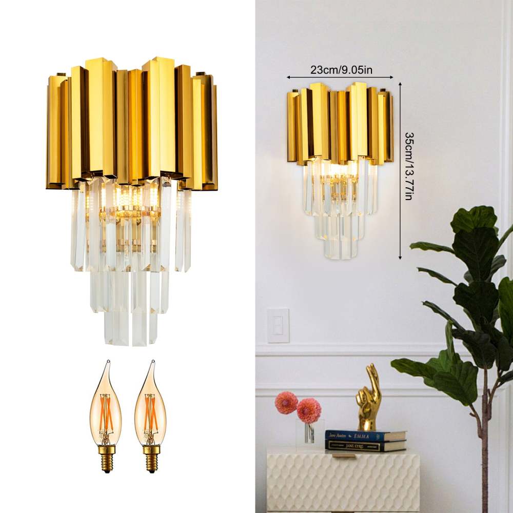 Applique cristal -  ensemble d'appliques murales- modèle Gold K - sans ampoule