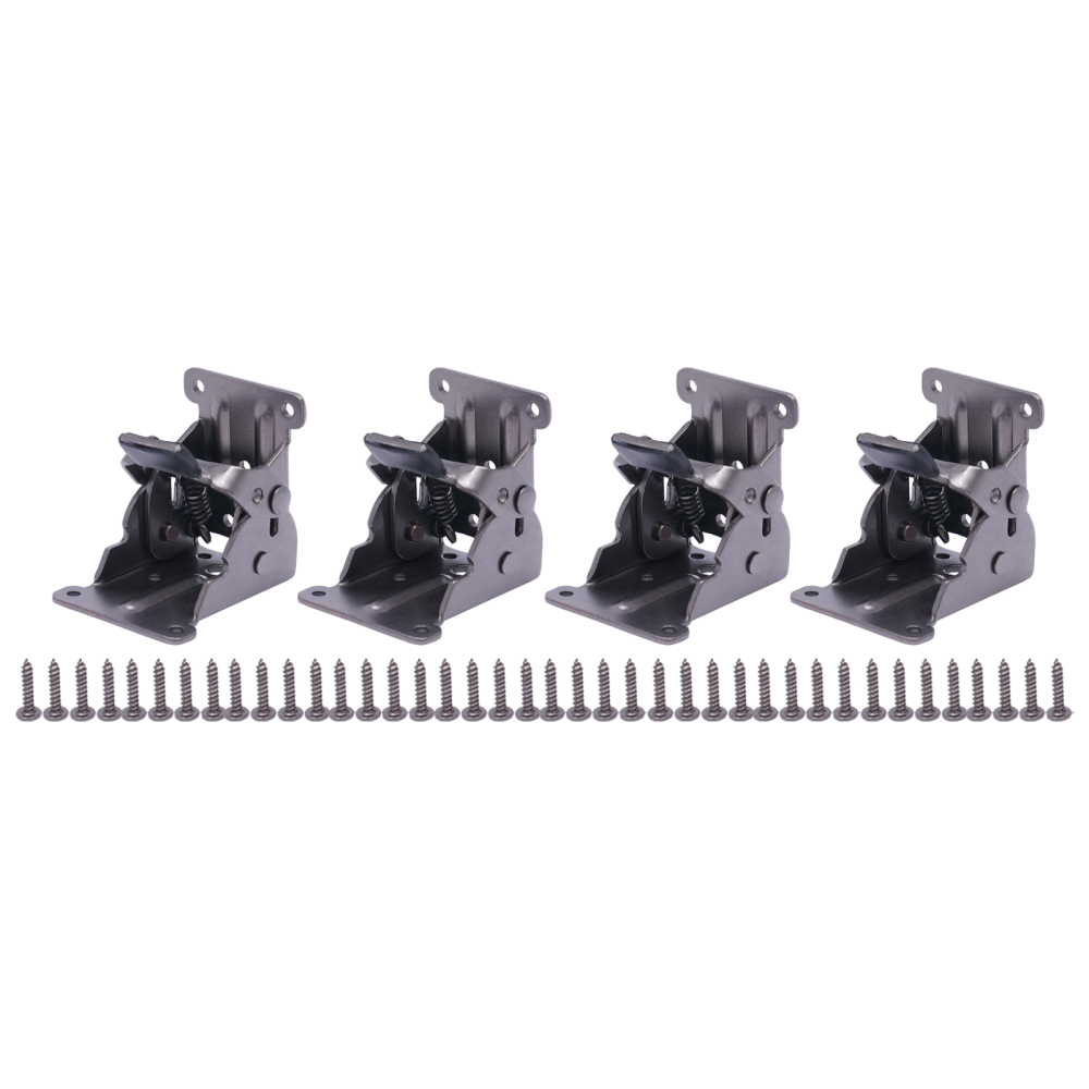 Lot de 4 équerres pliantes 0°-90°, charnières pliables pour table, établi, plateforme de couchage