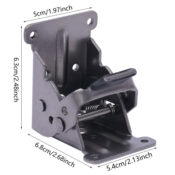 Lot de 4 équerres pliantes 0°-90°, charnières pliables pour table, établi, plateforme de couchage