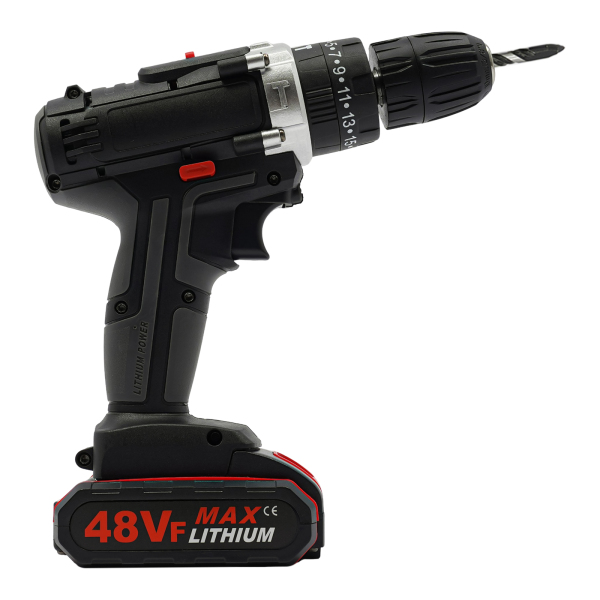 Perceuse-visseuse sans fil 48VF perceuse lumière LED avec 2 batteries 220V 1350rpm