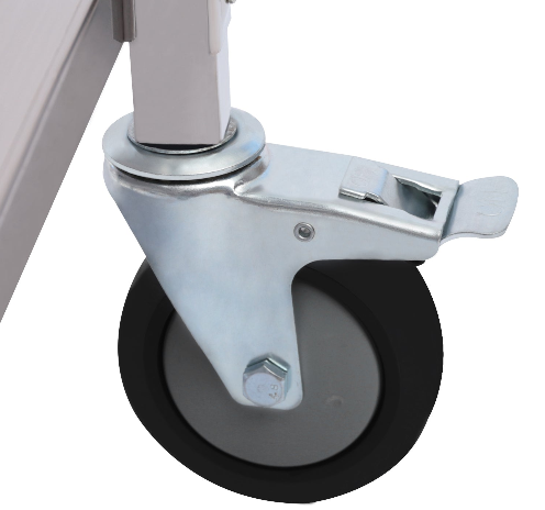 Chariot de restauration à 3 étages en acier inoxydable avec frein en acier inoxydable Taille S