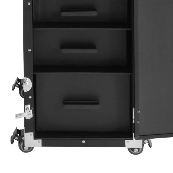 Table de manucure à roulettes, chariot de rangement pour cosmétiques, mallette de maquillage pour une utilisation en extérieur Table de manucure à roulettes, chariot de rangement pour cosmétiques, mallette de maquillage pour une utilisation en extérieur