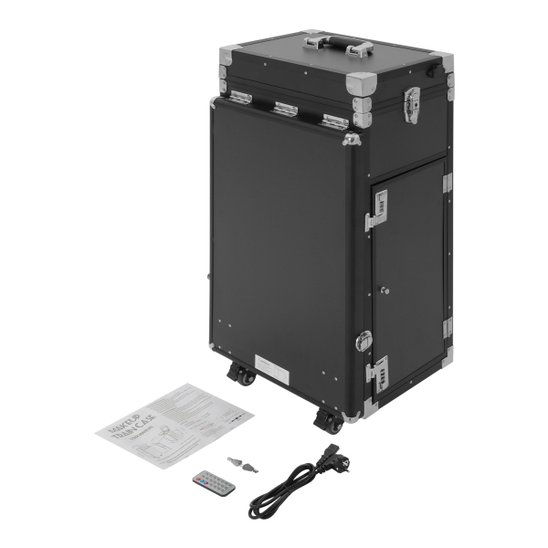 Table de manucure à roulettes, chariot de rangement pour cosmétiques, mallette de maquillage pour une utilisation en extérieur Table de manucure à roulettes, chariot de rangement pour cosmétiques, mallette de maquillage pour une utilisation en extérieur