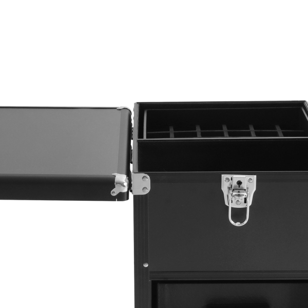 Table de manucure à roulettes, chariot de rangement pour cosmétiques, mallette de maquillage pour une utilisation en extérieur Table de manucure à roulettes, chariot de rangement pour cosmétiques, mallette de maquillage pour une utilisation en extérieur