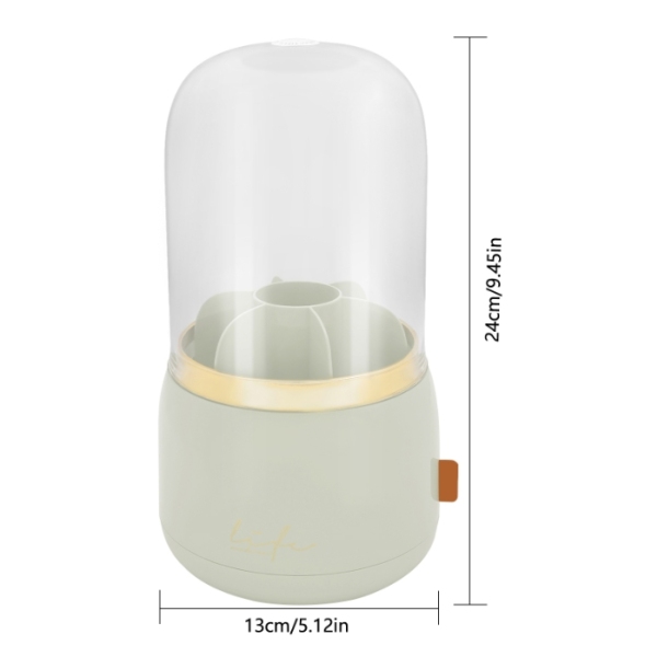 Ensemble 2 pièces de boîte de rangement pour cosmétiques (boîte de maquillage + tube de rangement pour pinceaux de maquillage) - vert