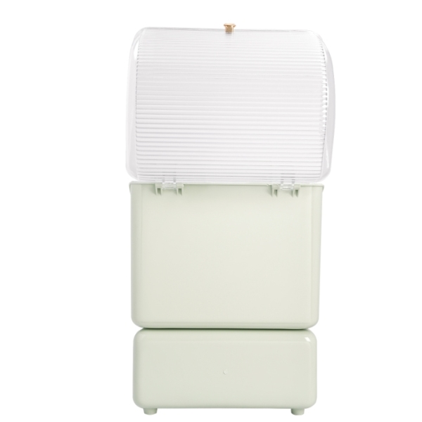Ensemble 2 pièces de boîte de rangement pour cosmétiques (boîte de maquillage + tube de rangement pour pinceaux de maquillage) - vert