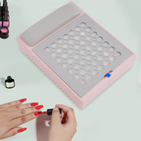 Aspirateur à ongles 56 W, dépoussiéreur d'ongles, 4 200 tr/min, avec filtre - Rose