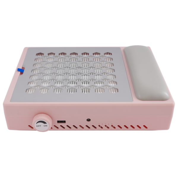 Aspirateur à ongles 56 W, dépoussiéreur d'ongles, 4 200 tr/min, avec filtre - Rose