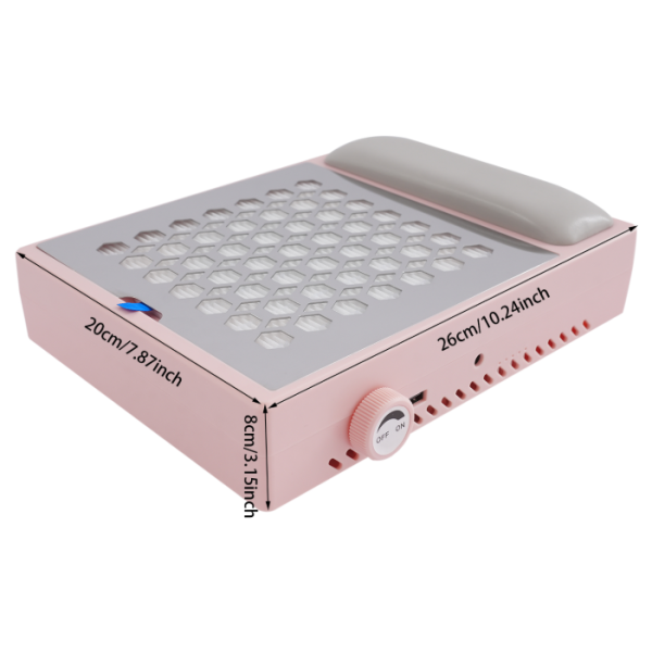 Aspirateur à ongles 56 W, dépoussiéreur d'ongles, 4 200 tr/min, avec filtre - Rose
