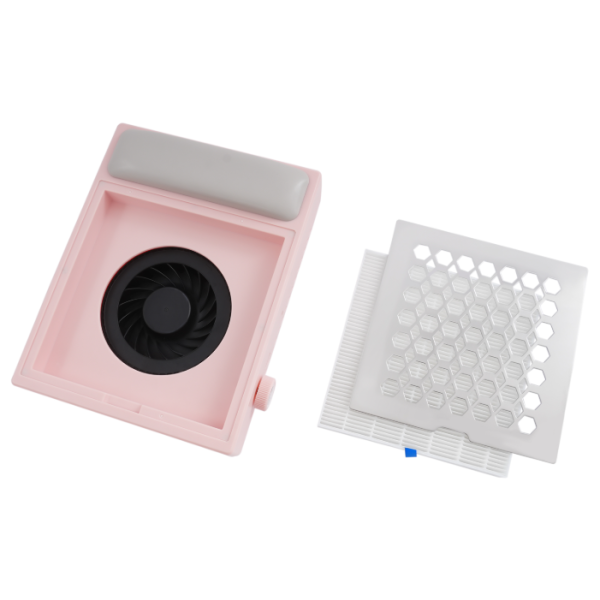 Aspirateur à ongles 56 W, dépoussiéreur d'ongles, 4 200 tr/min, avec filtre - Rose