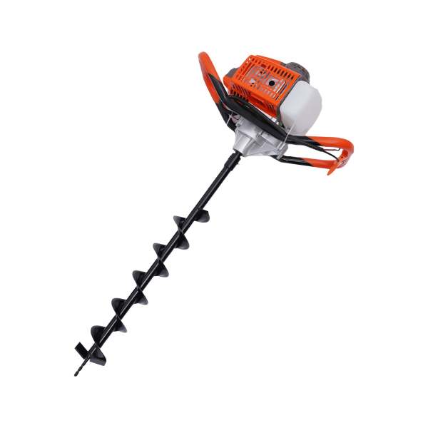 Tarière à essence 2 temps 71 CC + 3 forets, refroidi par air, avec 3 vis (4", 6") et 8"