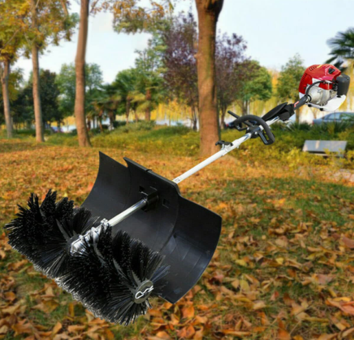 Balai à Neige Électrique Portatif 52 CC - Pelle à Neige Essence Avec Brosse Nylon Pour Allées Et Terrains