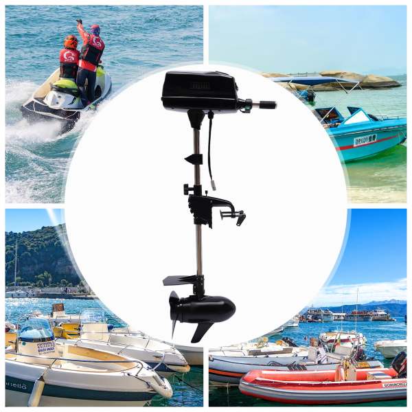 Moteur Hors-bord électrique OUKANING 48V 8CV – 2200W Sans Balais, Silencieux, Tige 91 Cm – Pour Bateaux Gonflables, Canoës, Pêche