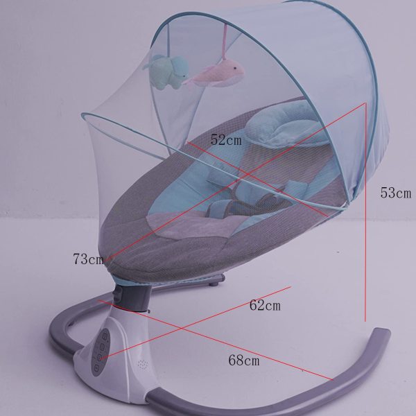 Balançoire portable pour bébé - 4 vitesses - 12 mélodies avec jouets - Moustiquaire - Pliable - Pour 0 à 12 mois (bleu) Balançoire portable pour bébé - 4 vitesses - 12 mélodies avec jouets - Moustiquaire - Pliable - Pour 0 à 12 mois (bleu)