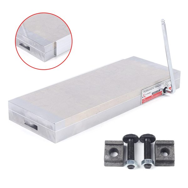 Plaque magnétique 150 x 400 mm - Mandrin magnétique permanent - Pour ponceuse - Polissage fin - Outil de serrage