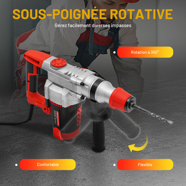 Perceuse-visseuse à percussion 30 cylindres 2200 W - Perceuse électrique multifonction en acier lourd