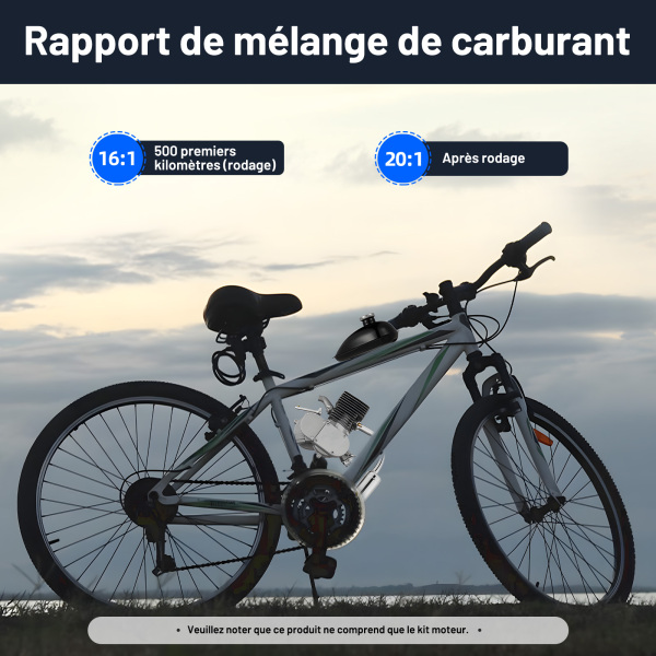 WenDissy Kit de vélo motorisé à 4 temps 100 CC - Moteur de vélo à