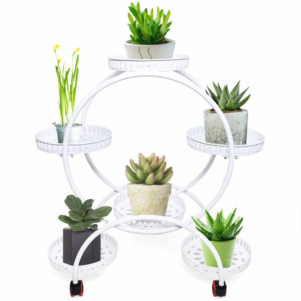 Support de plantes à 6 niveaux en métal pour l'intérieur et l'extérieur - Pour le balcon et le jardin