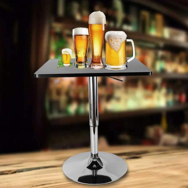 Table de Bar carrée réglable en Hauteur Bristo pour Café Kitchen Home Breakfast Noir