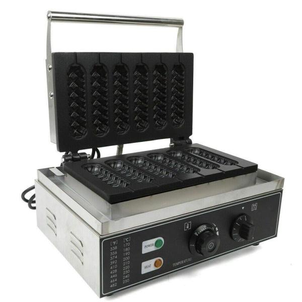 Machine à gaufres 220 V - En acier inoxydable - Avec surface anti-adhésive - pour faire des hot dogs
