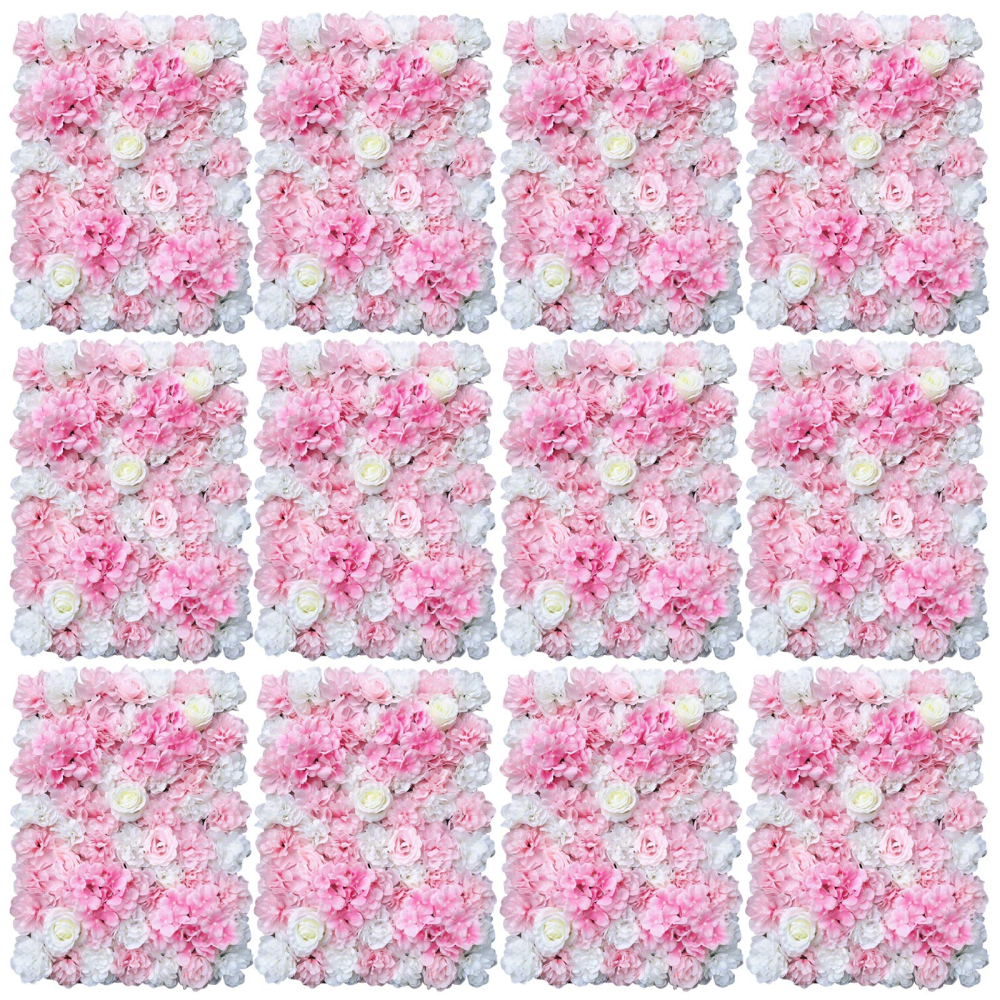 12 x 40 x 60 cm - Mur de roses artificielles - Pour décoration de mariage - Fond de rue - Mur de fleurs en soie