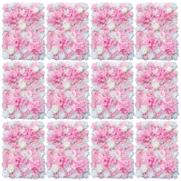 12 x 40 x 60 cm - Mur de roses artificielles - Pour décoration de mariage - Fond de rue - Mur de fleurs en soie
