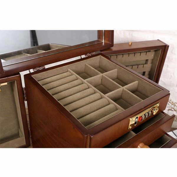 Boîte à Bijoux En Bois Changsuo Avec Tiroirs - Organisateur Rangement Moyen, Élégant