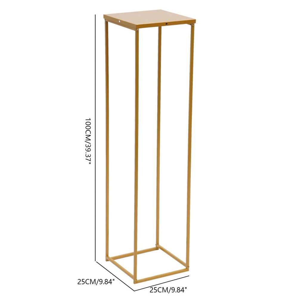 2PCS Support De Fleurs De Mariage VEVOR 80 Cm Porte-fleurs Métal Doré Centre Table Mariage Vase Géométrique Présentoir Floral Rectangulaire Réception | Leroy Merlin