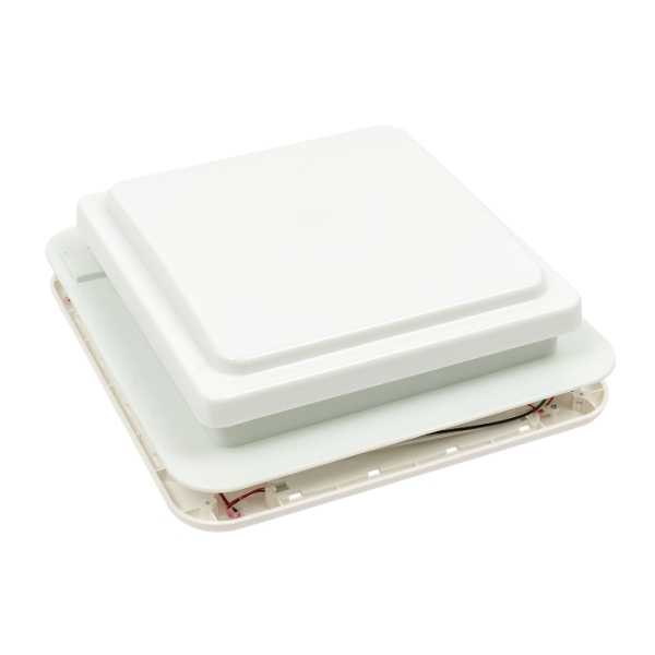 Ventilateur de toit camping-car 12V, commande par bouton, ouverture, 10 pales, couvercle blanc avec lumière