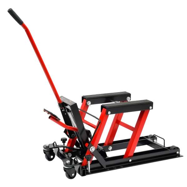 Leviers hydrauliques pour moto, plate-forme, réparation de moto, cadre 680 kg, support de montage (rouge)  - Charge maximale : 680 kg