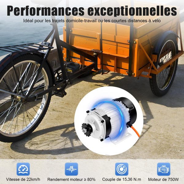 Kit de conversion de tricycle électrique Brushless pour équiper trois roues Moteur à engrenages sans balais pour tricycle / Rikscha / Tricycle