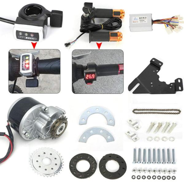 Kit de conversion de moto électrique 36 V 350 W Moteur arrière Kit de conversion pour couronne à vis Moteur à brosse avec roue libre