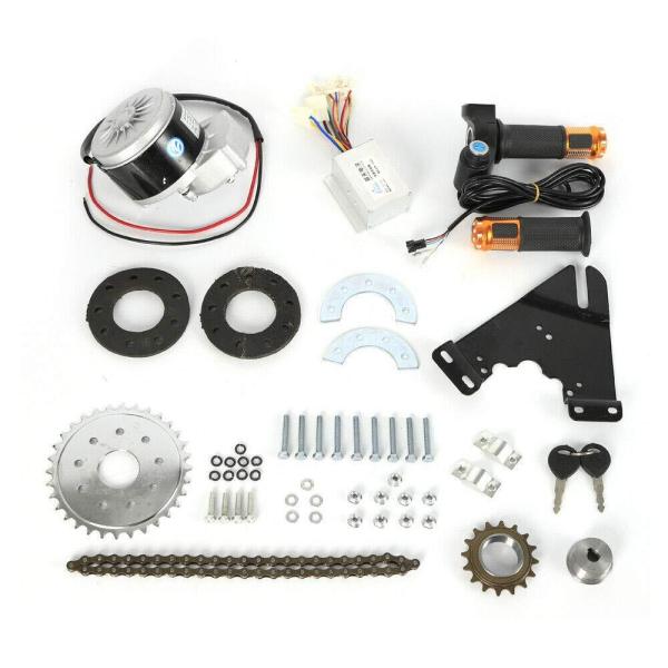Kit de conversion de moto électrique 36 V 350 W Moteur arrière Kit de conversion pour couronne à vis Moteur à brosse avec roue libre