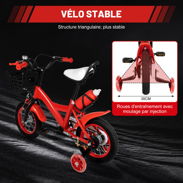 Roues Stabilisatrices Vélo Enfant - Universelles 12 à 20 Pouces - Lot De 2