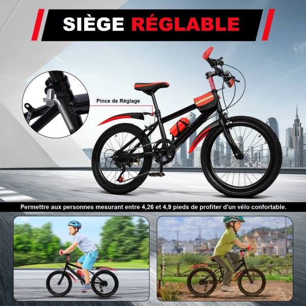 20 Fat Bike Vélo pour enfant 20 pouces Stem fatbike Vélo Enfant Blanc